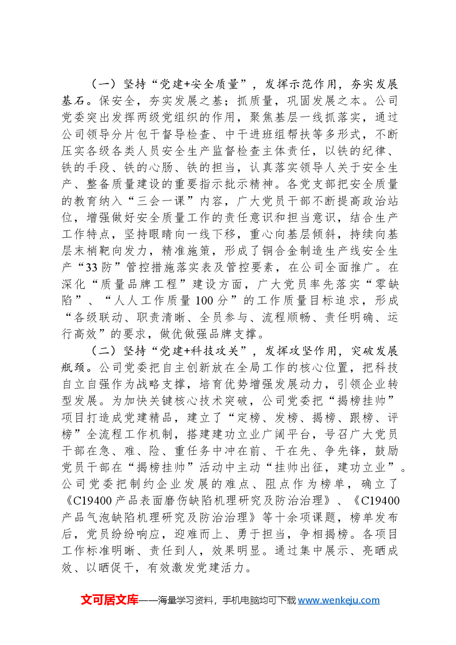 国企书记讲党课:以基层党建工作为引领保障国有企业高质量发展.docx,第3页预览