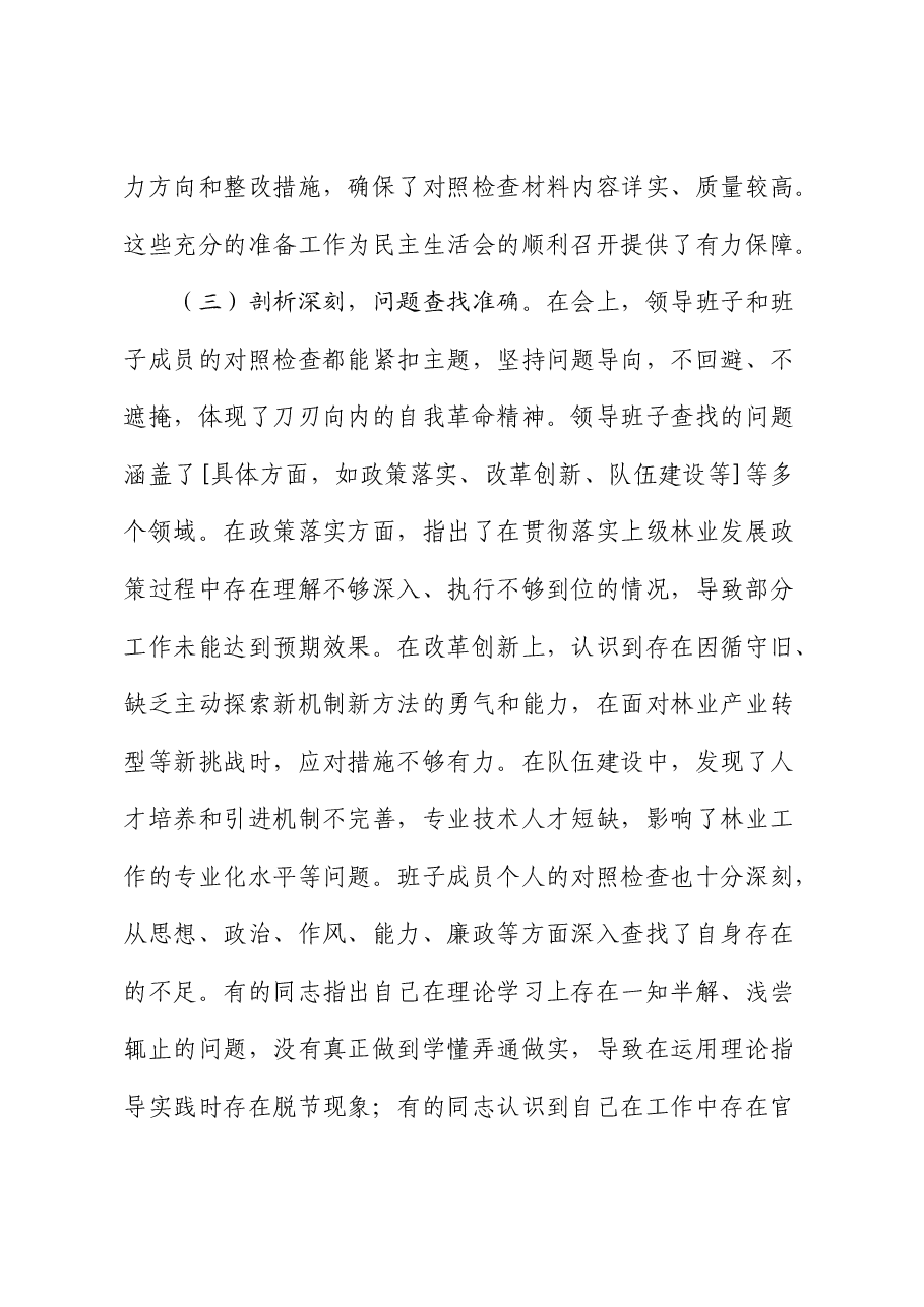指导组组长在林业系统2024年民主生活会上的点评讲话.docx，第3页预览