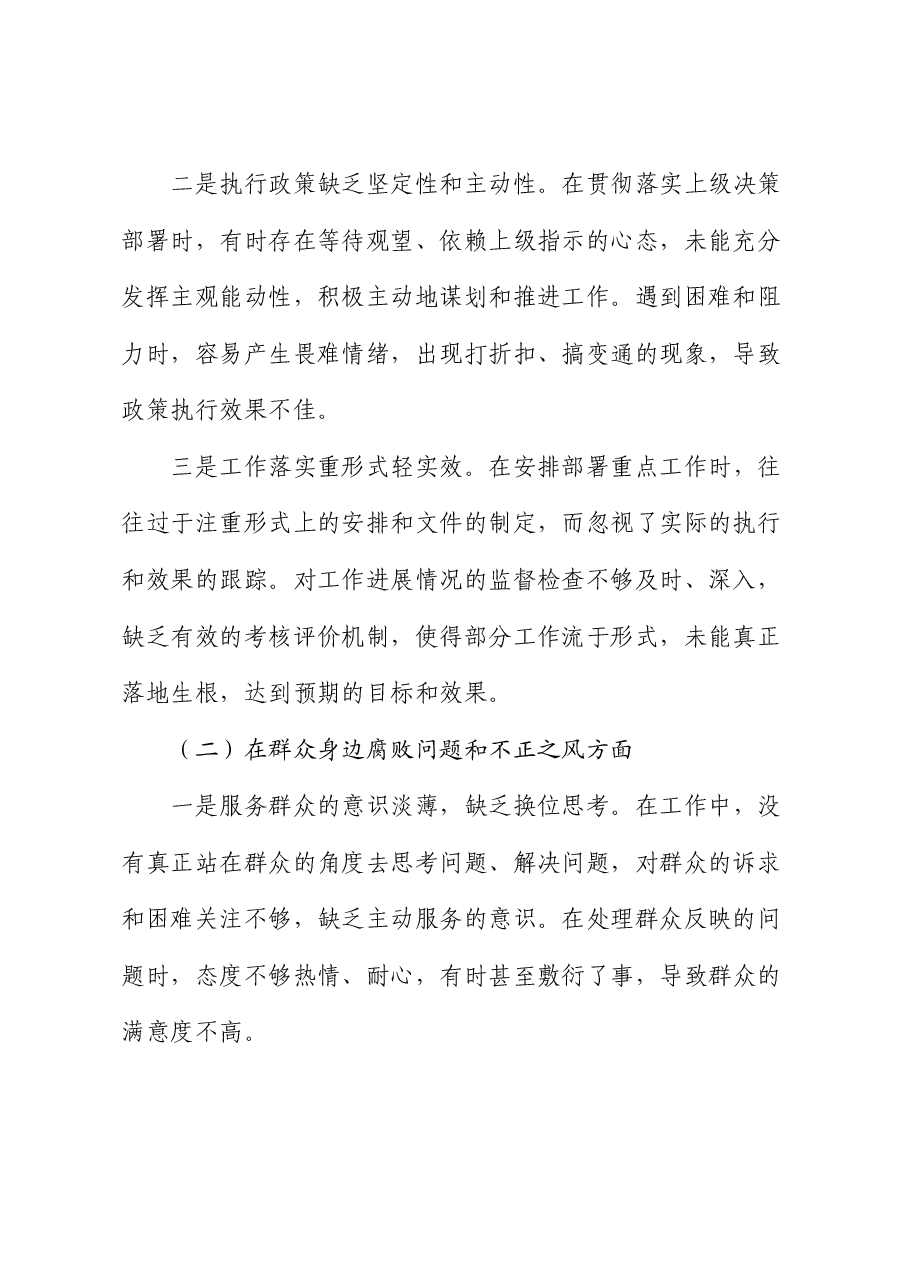 镇巡视巡察后问题整改专题民主生活会发言.docx,第2页预览