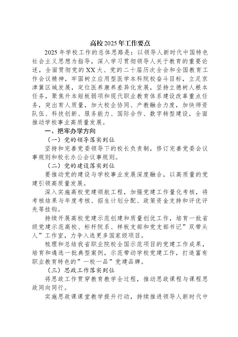 高校2025年工作要点.docx,第1页预览