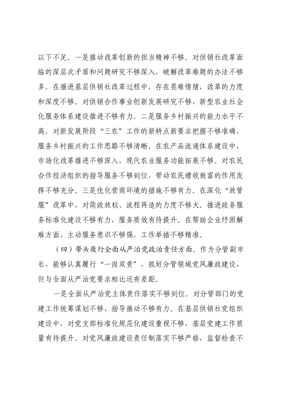 挂职副市长在2024年民主生活会上的对照检查材料(四个带头).docx,第4页预览