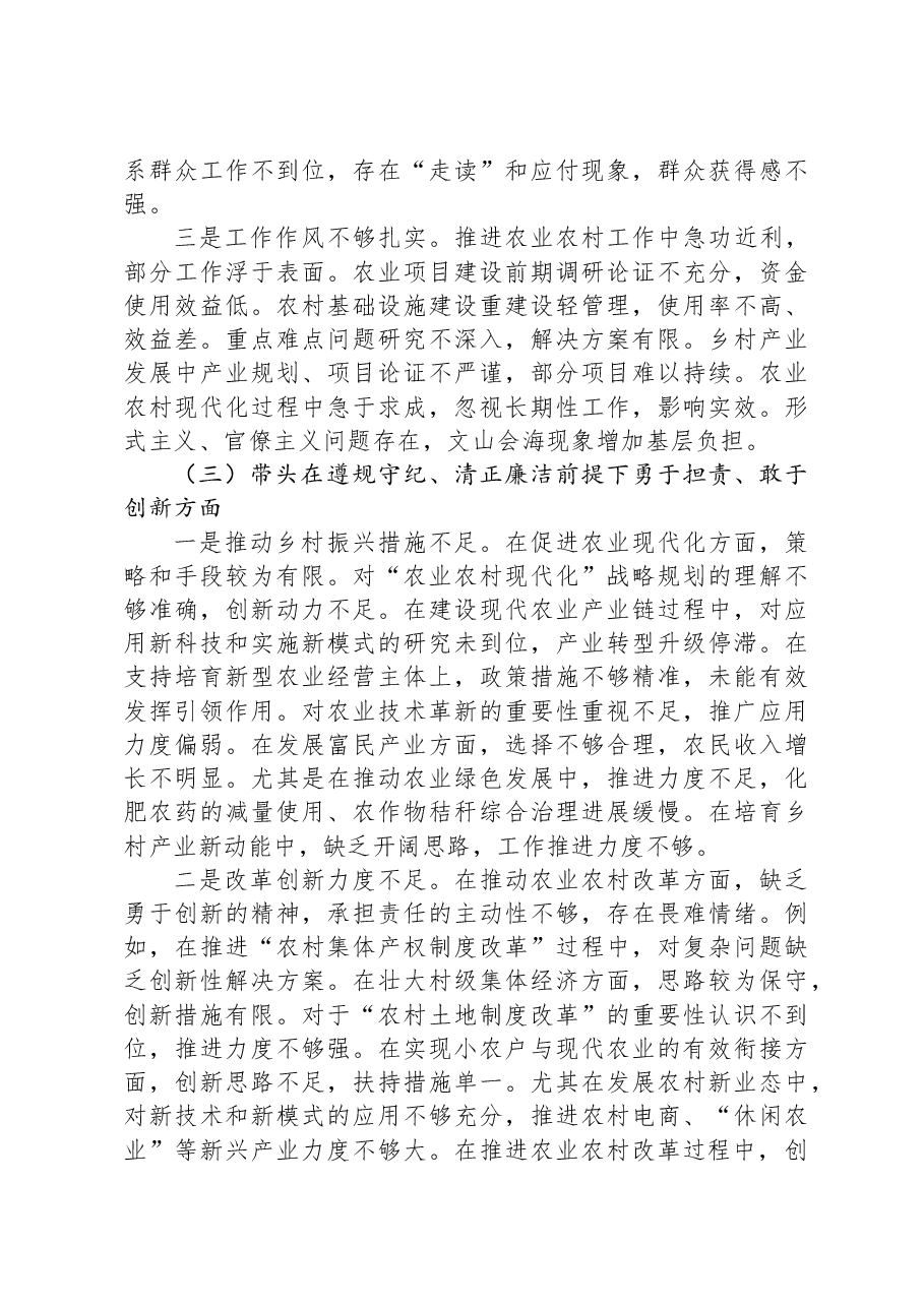 乡长2024年度民主生活会个人对照检查材料.docx,第3页预览
