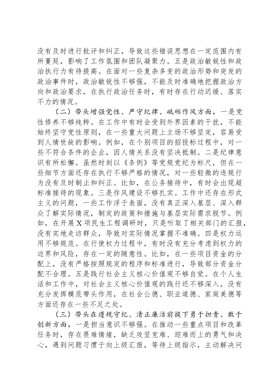 某市长关于2024年度民主生活会个人对照检视剖析材料.docx,第2页预览