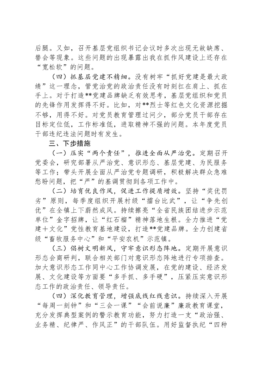 乡镇2024年度全面从严治党述责述廉报告.docx,第3页预览