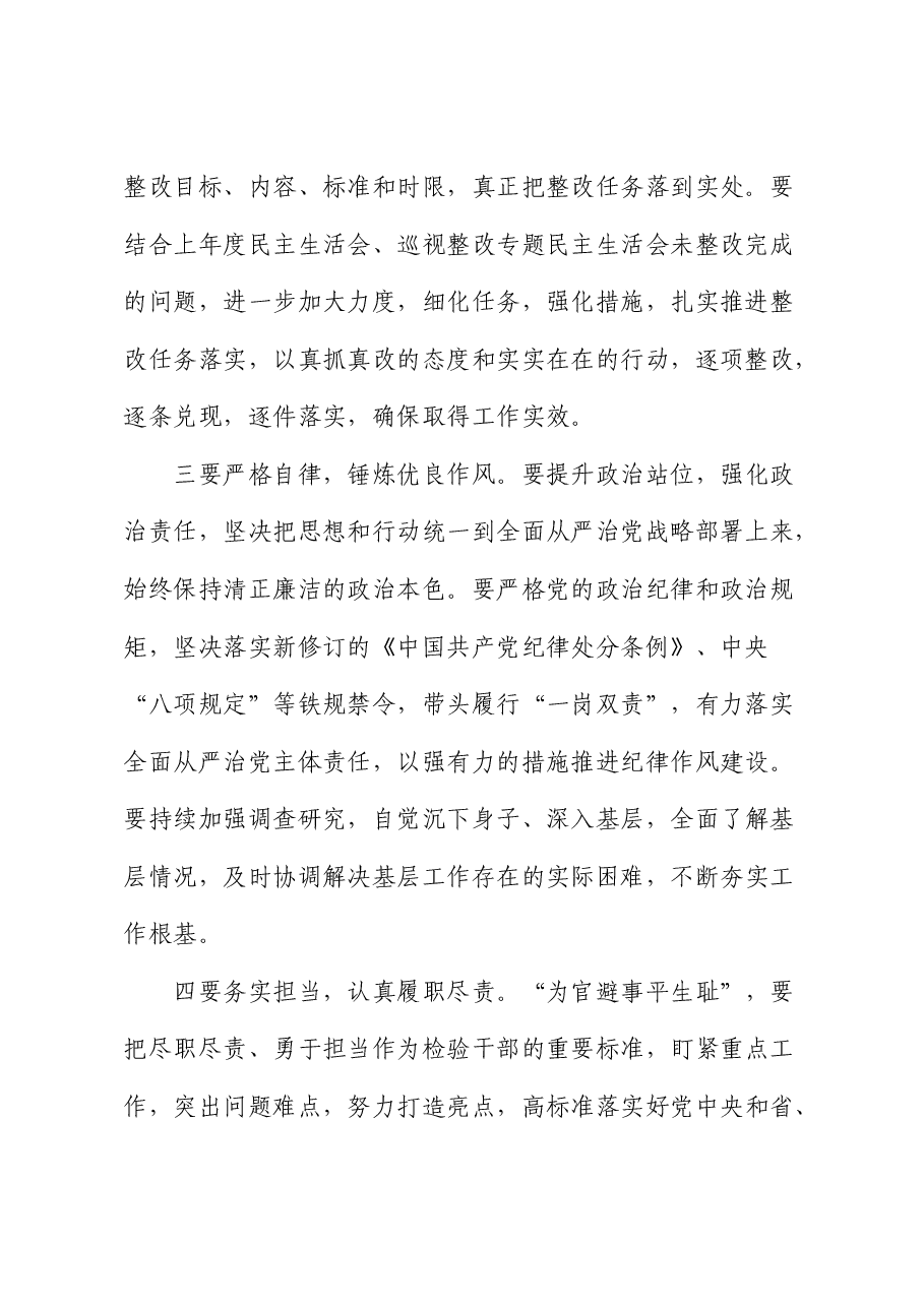 2024年度民主生活会总结讲话.docx,第2页预览