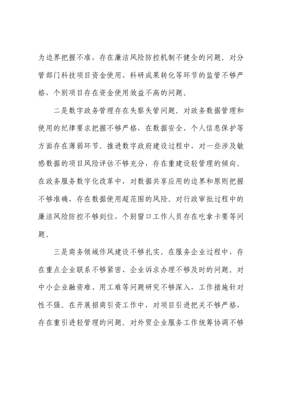 副市长在2024年民主生活会上的对照检查材料(四个带头).docx,第4页预览