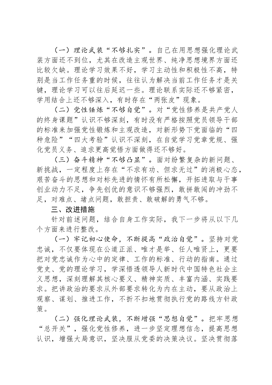 领导干部2024年专题民主生活会对照检查材料(四个带头).docx,第4页预览
