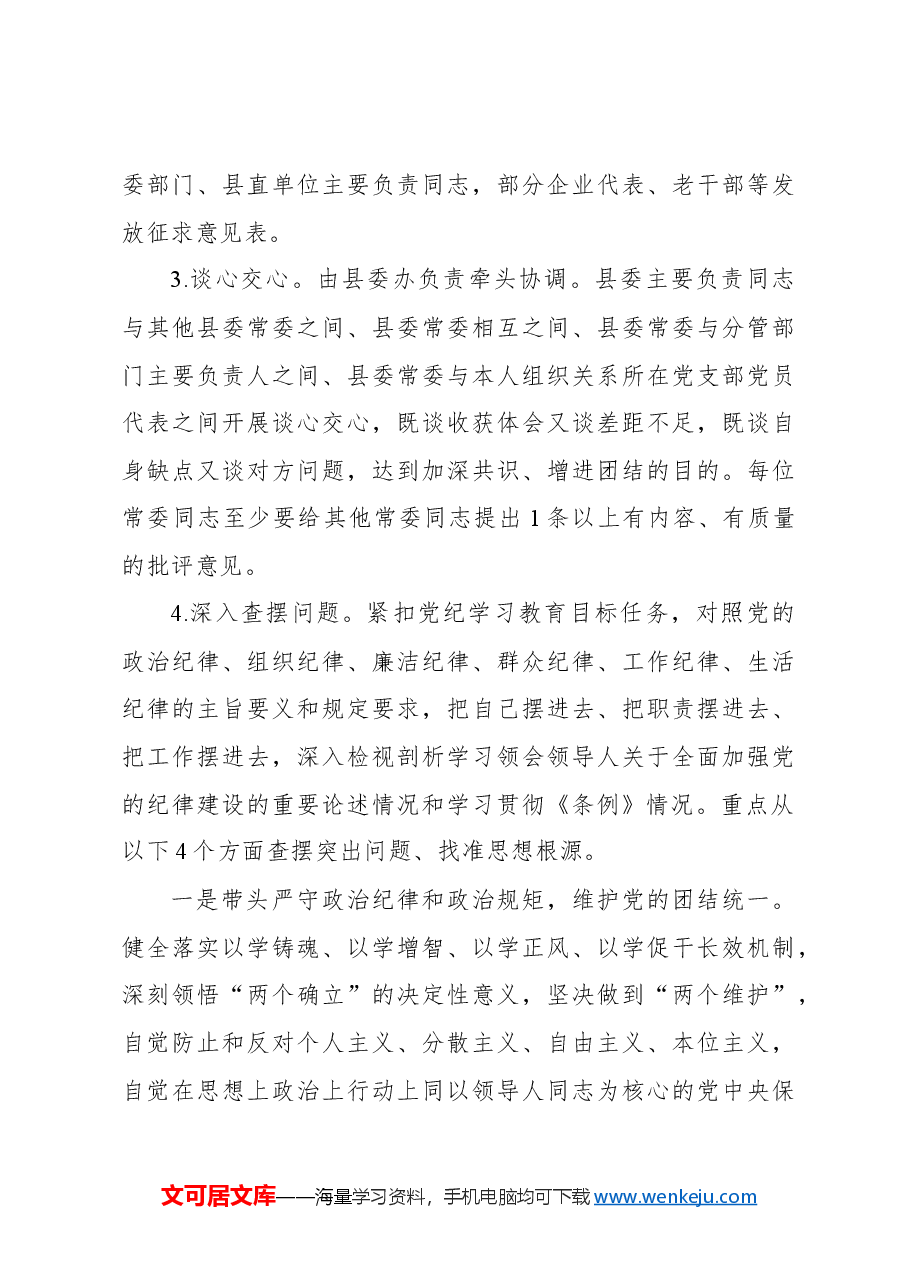 (2篇)领导班子2024年民主生活会工作方案汇编.docx,第4页预览