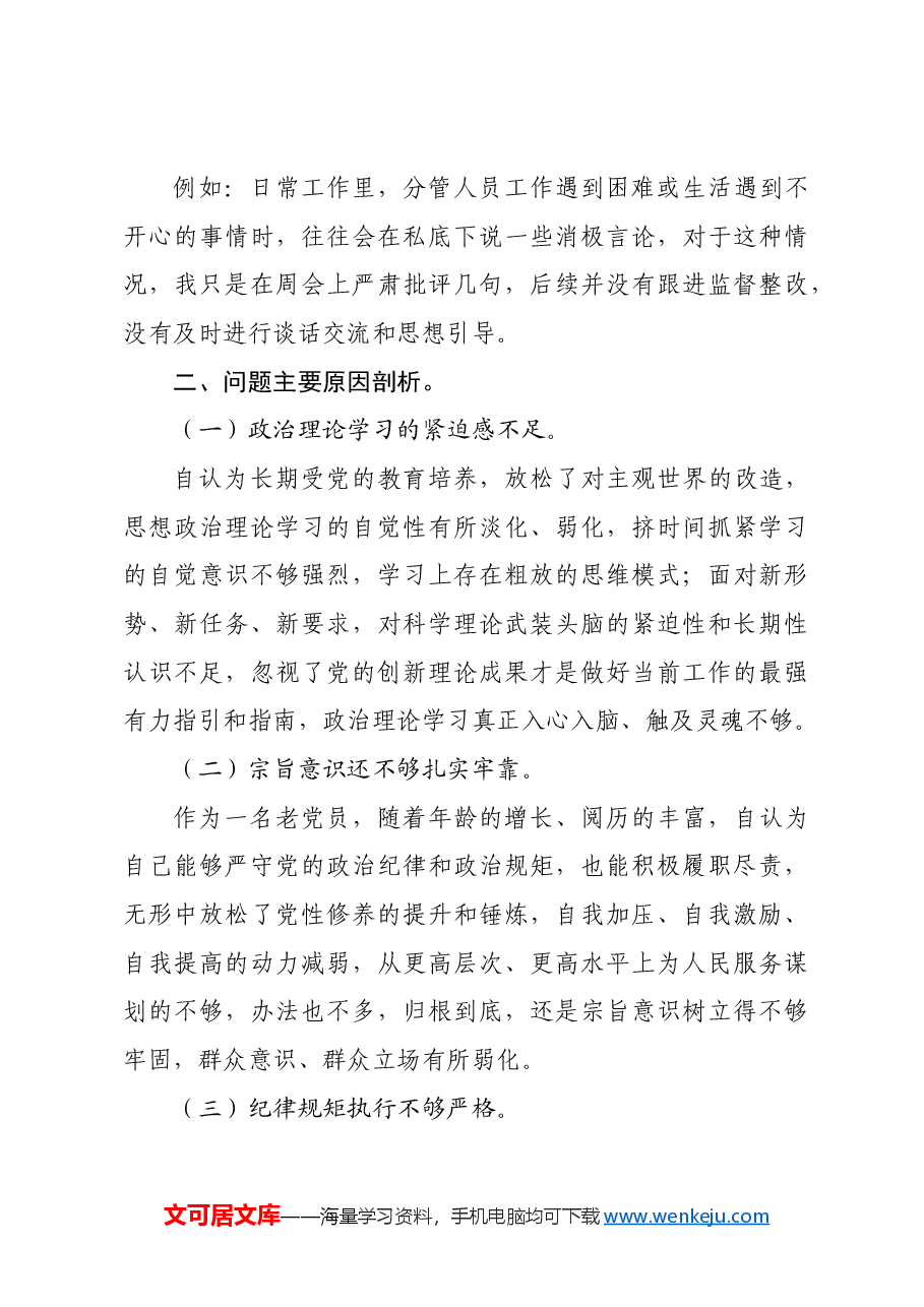 2024年度民主生活会四个带头个人对照检查材料.docx,第4页预览