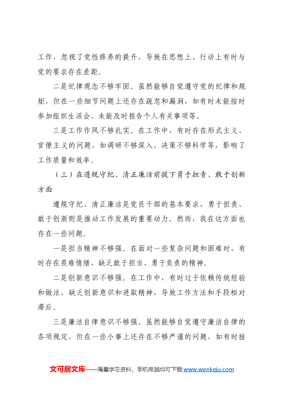 某区税务局党委书记、局长专题民主生活会检视剖析对照检查材料.docx,第2页预览