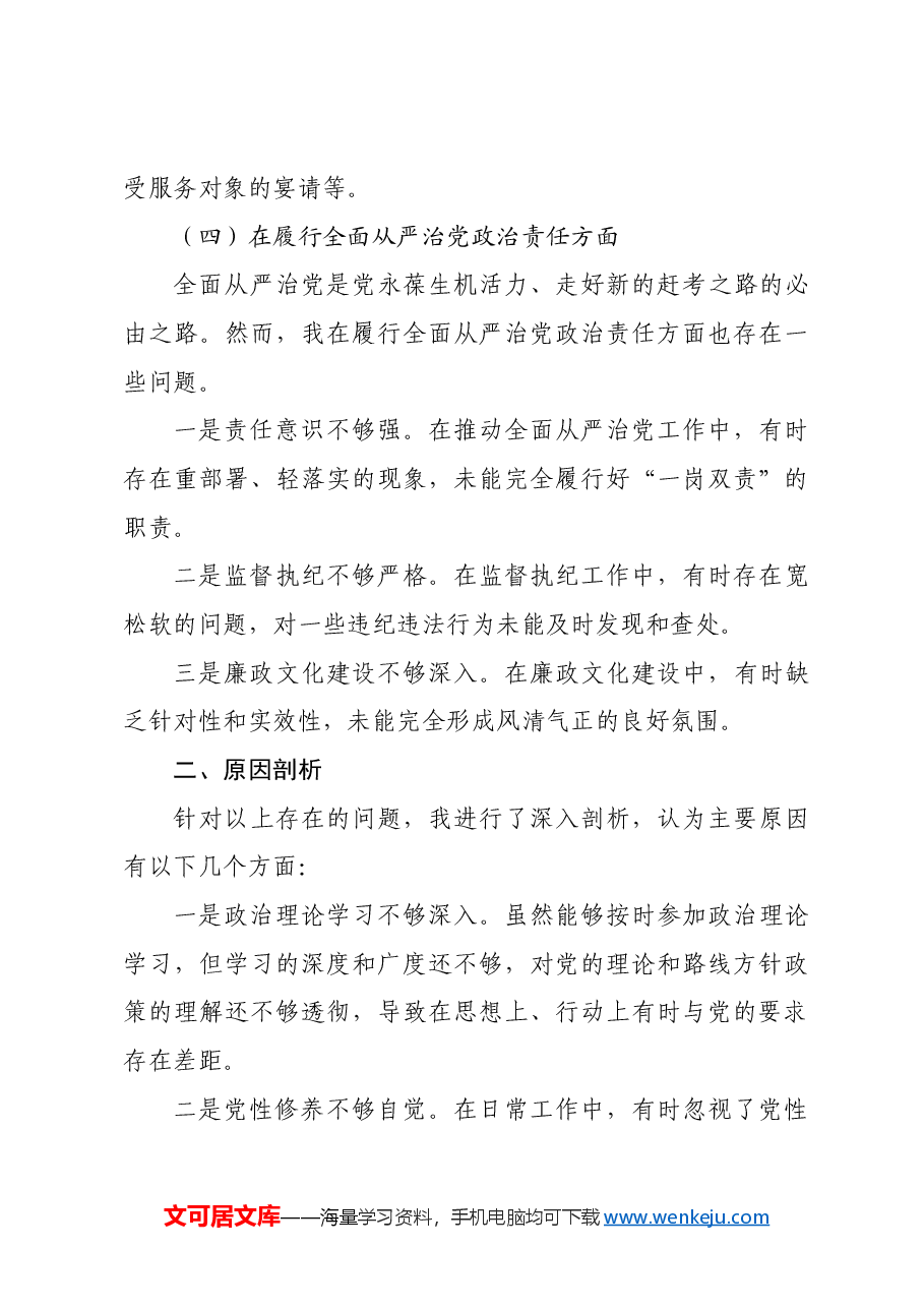 某区税务局党委书记、局长专题民主生活会检视剖析对照检查材料.docx,第3页预览