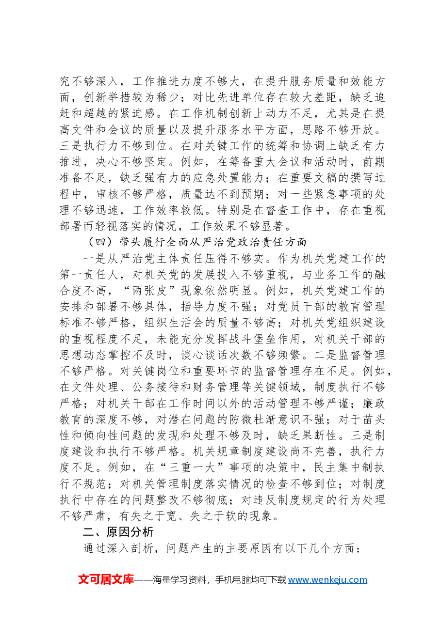 2024年度民主生活会个人对照检查(结合办公室工作).docx,第3页预览