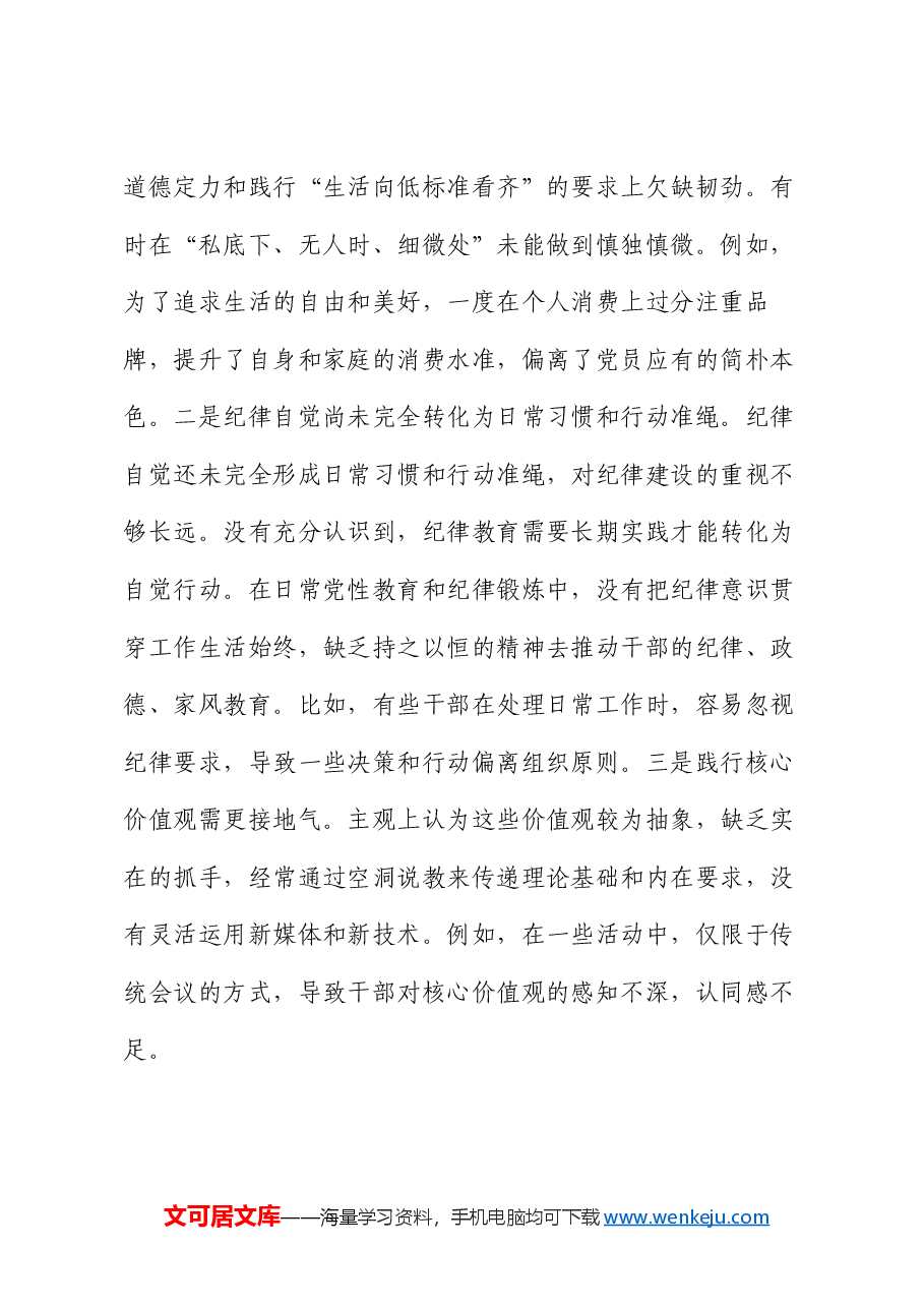 工信局局长2024年度民主生活会对照检查材料.docx,第3页预览