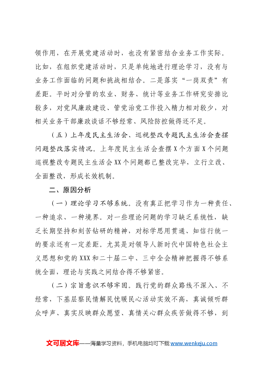 副乡长2024年度民主生活会个人对照检查材料四个带头.docx,第4页预览