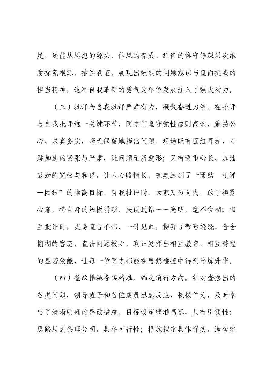 在参加某单位2024年民主生活会上的讲话.docx,第3页预览