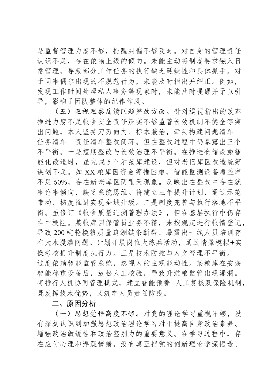 2024年度领导班子成员专题民主生活会对照检查材料(四个带头).docx,第3页预览