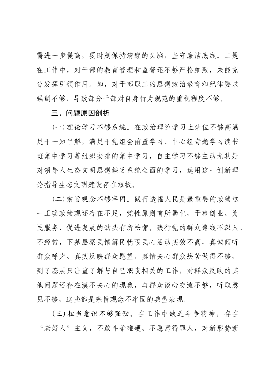 国企领导干部2024年度专题民主生活会对照检查材料四个带头 典型案例.docx，第4页预览