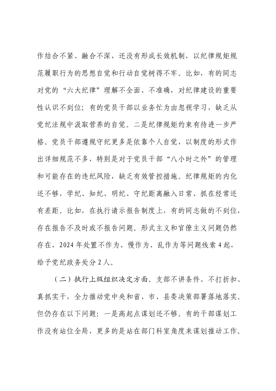 2024年度支部组织生活会对照检查(含上年度组织生活会问题整改,六个方面版).docx,第3页预览