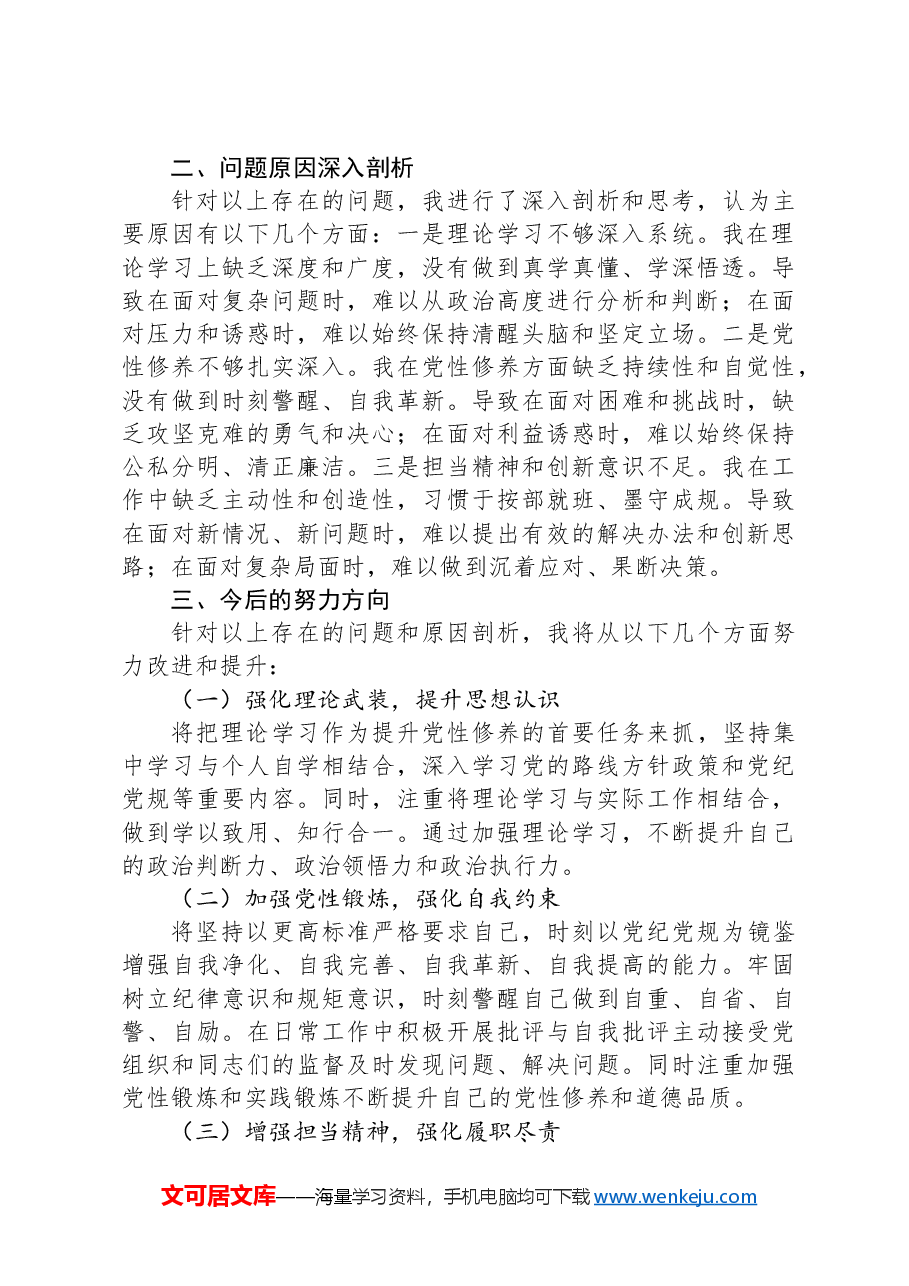 2024年乡镇班子成员民主生活会个人对照发言材料.docx,第3页预览