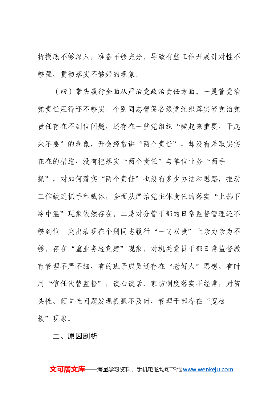 2024年度领导班子民主生活会对照检查材料(2).docx,第4页预览