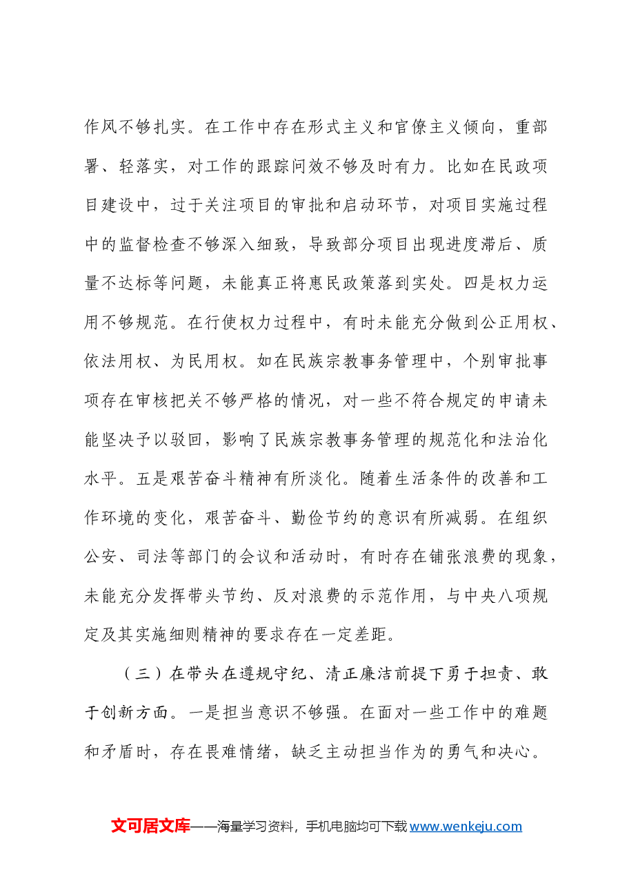 副市长、公安局长2024年度民主生活会个人对照检查.docx,第4页预览