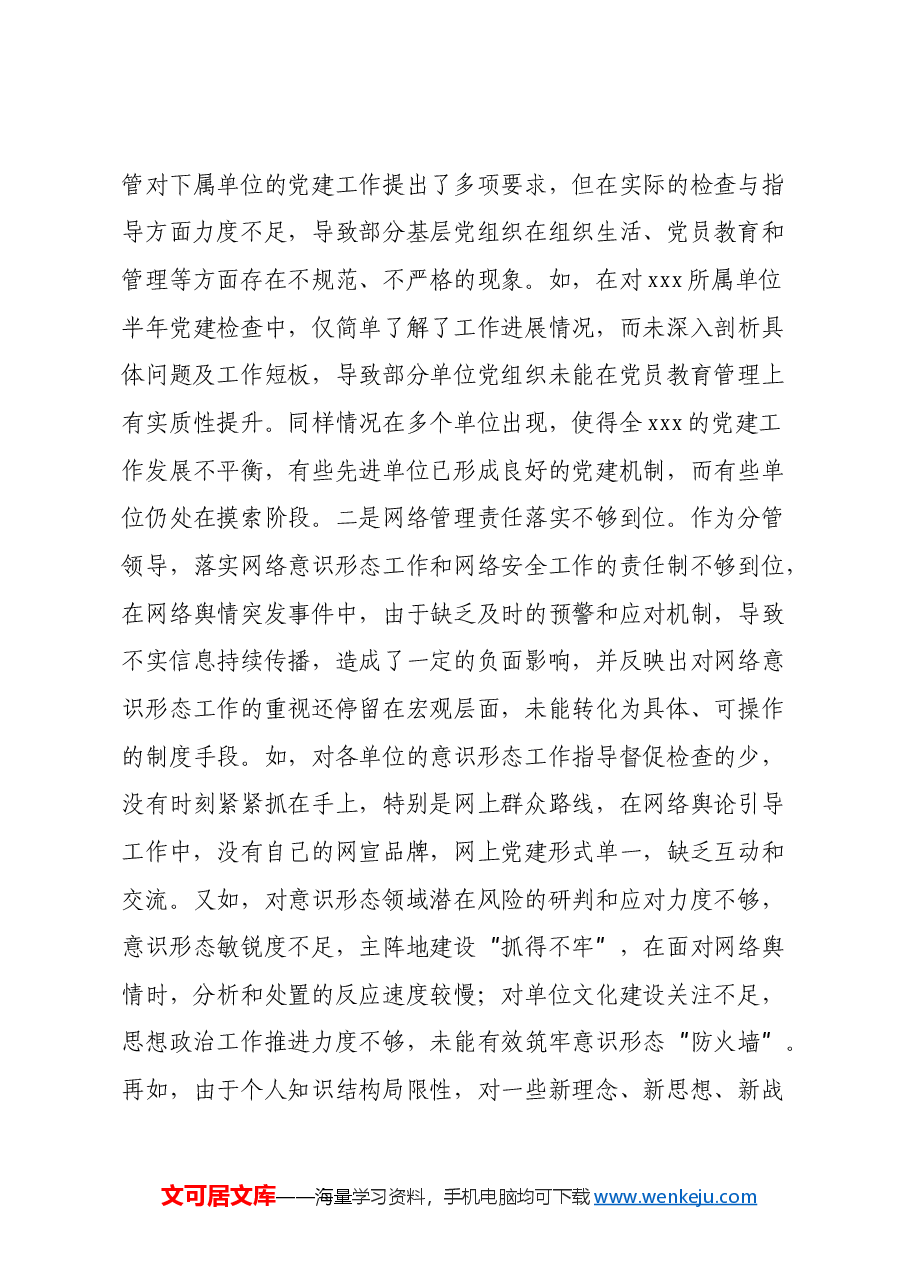 2024年度民主生活会个人对照检查材料 五个带头及典型案例.docx,第4页预览