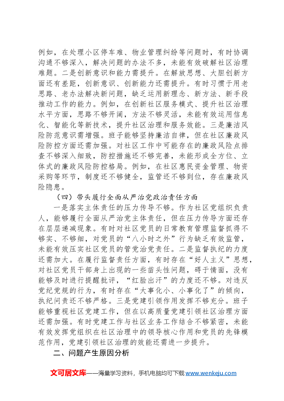 领导班子组织生活会“四个带头”对照检查材料.docx，第3页预览