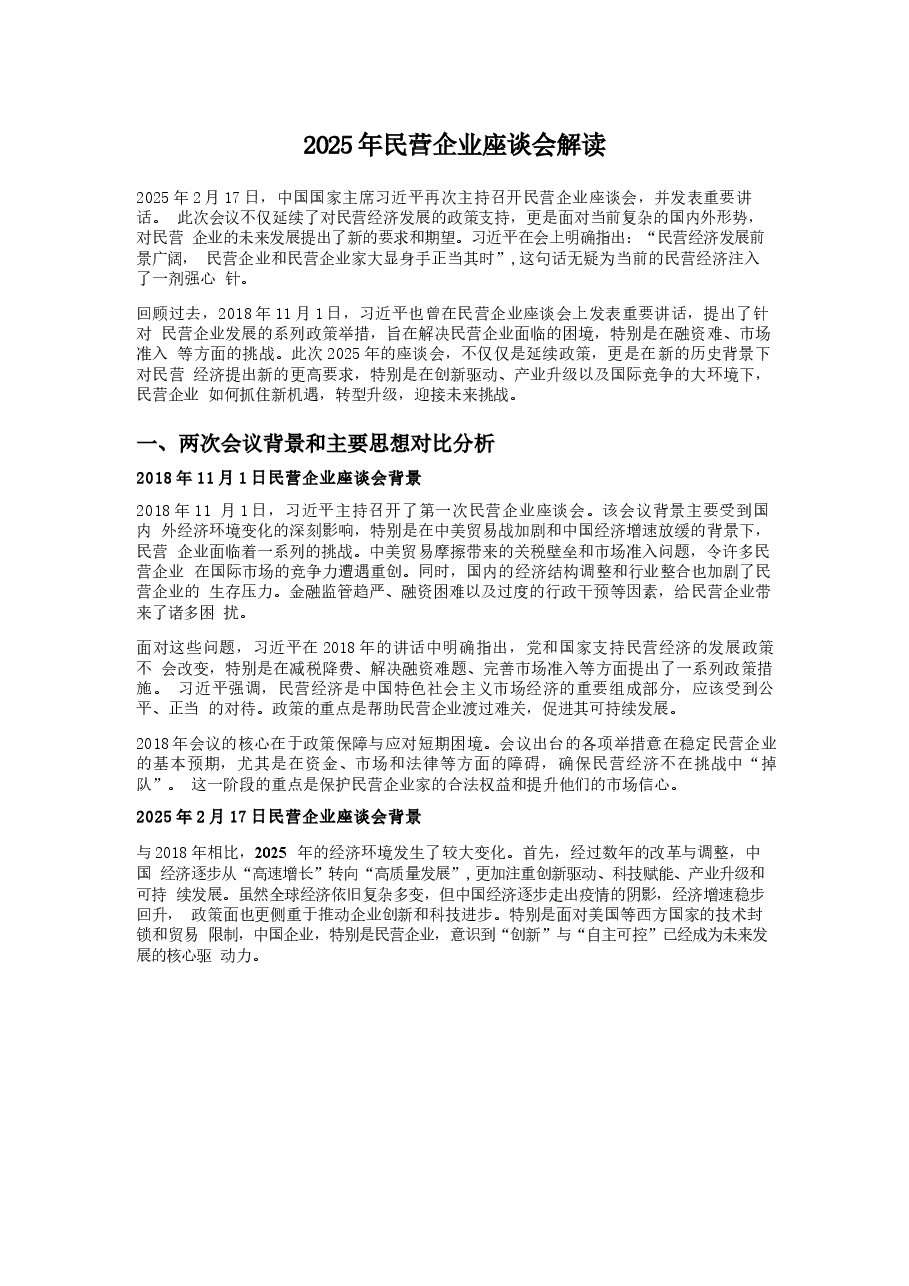 2025年民营企业座谈会解读 20250217.docx，第1页预览