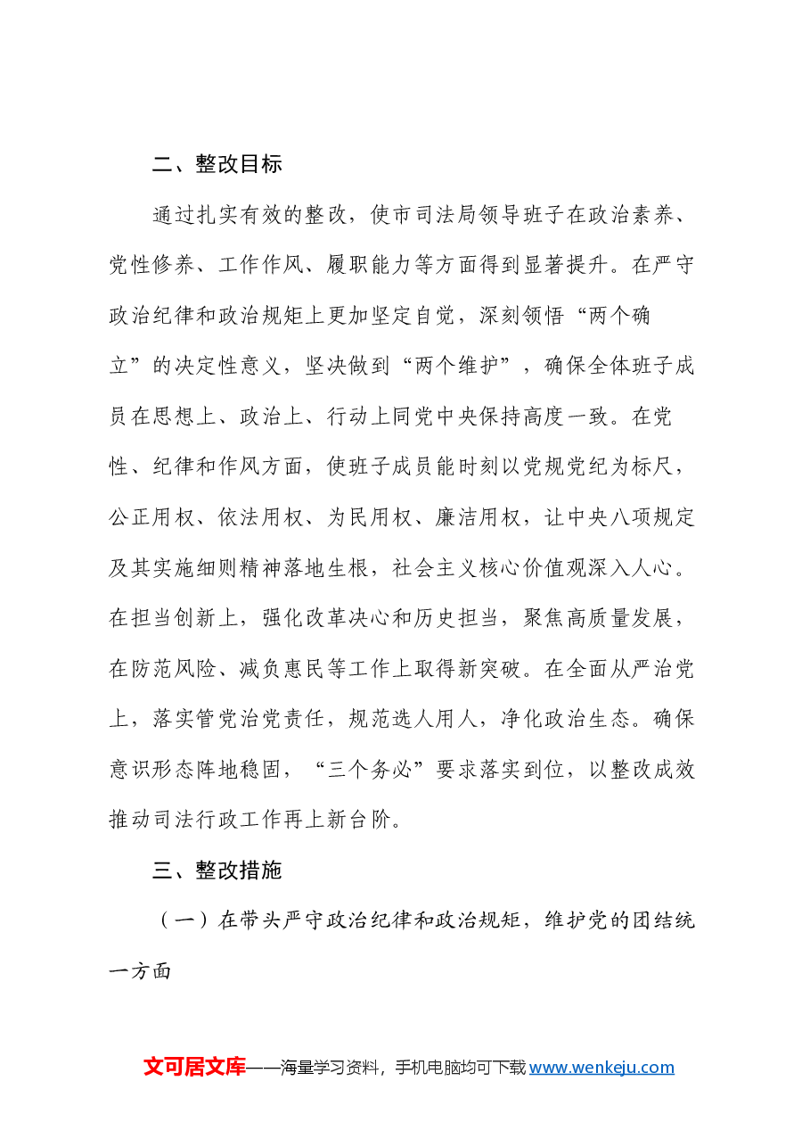 2024年度民主生活会(组织生活会)查摆问题的整改方案.docx,第2页预览