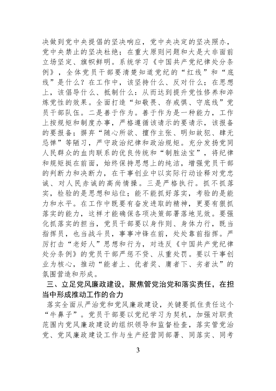 2025年第一季度党风廉政党课讲稿:严明纪律、干在实处,为2025年开好头、起好步,提供风清气正的环境保障.docx,第3页预览