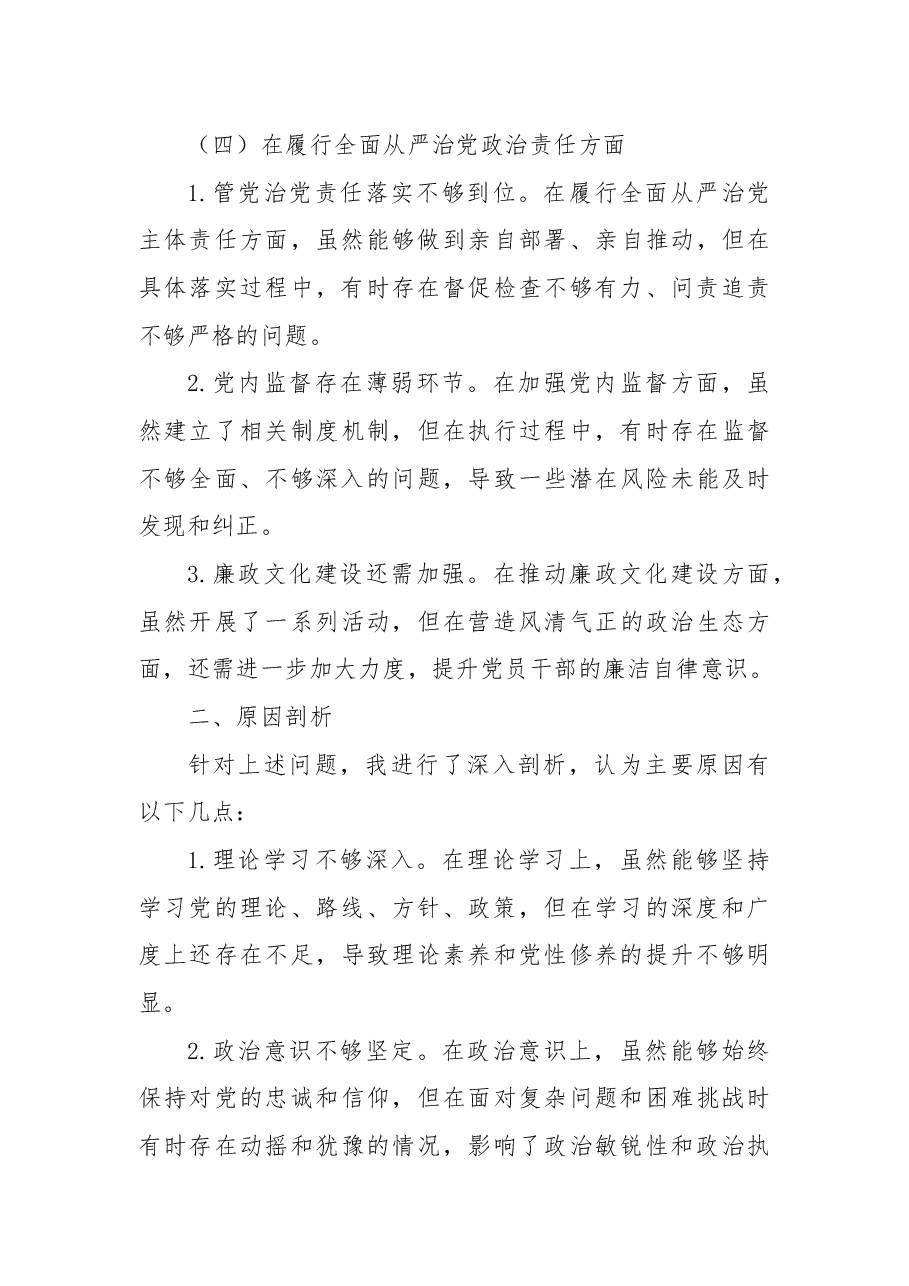 某市委书记2025年度民主生活会“四个带头”个人对照检查发言材料.docx,第3页预览