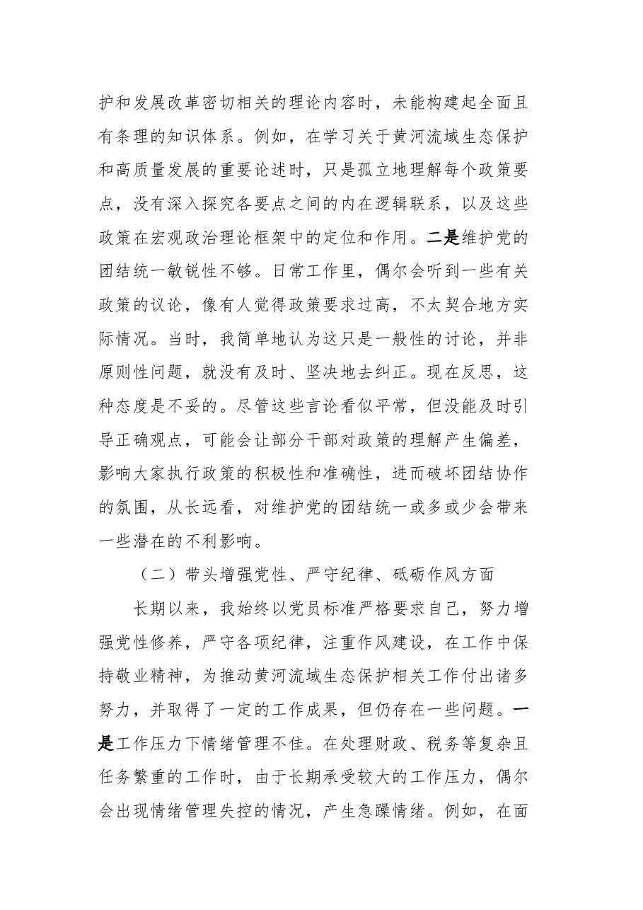 政府副市长民主生活会对照检查材料.docx，第2页预览