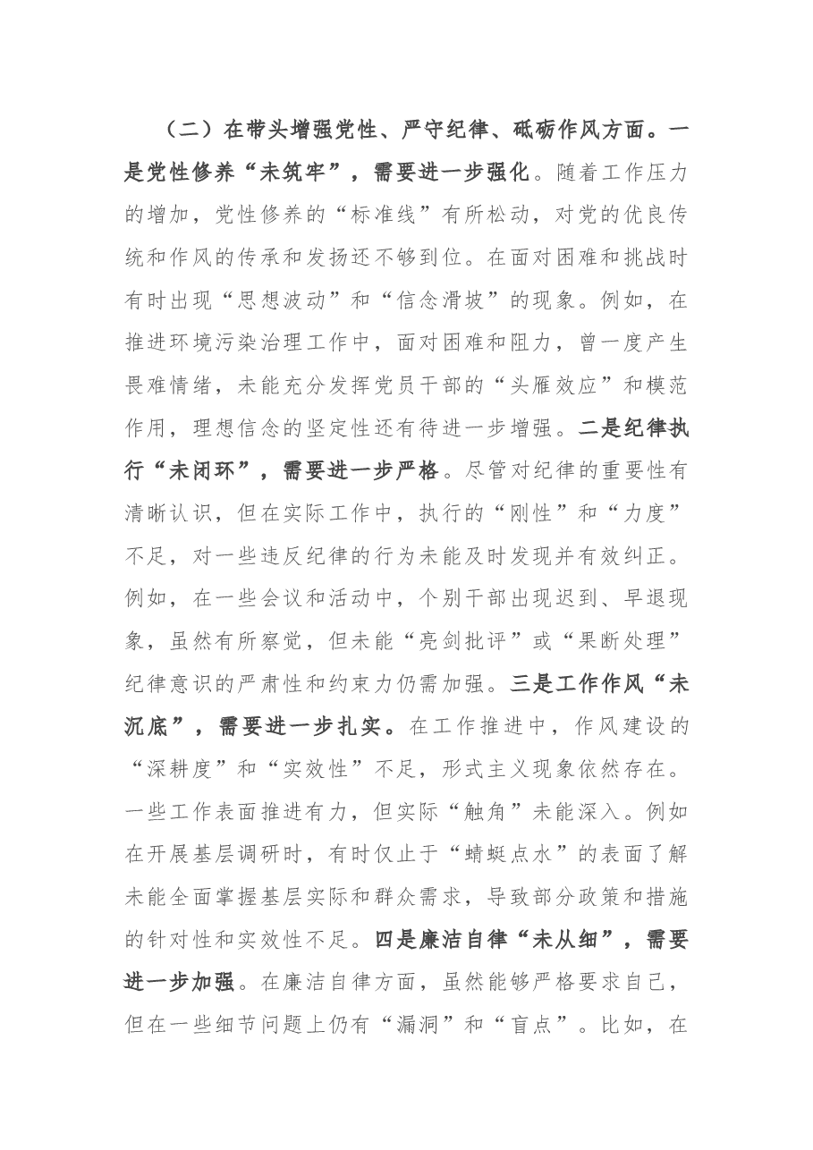 2024年度民主生活会个人对照检视发言材料.docx,第3页预览