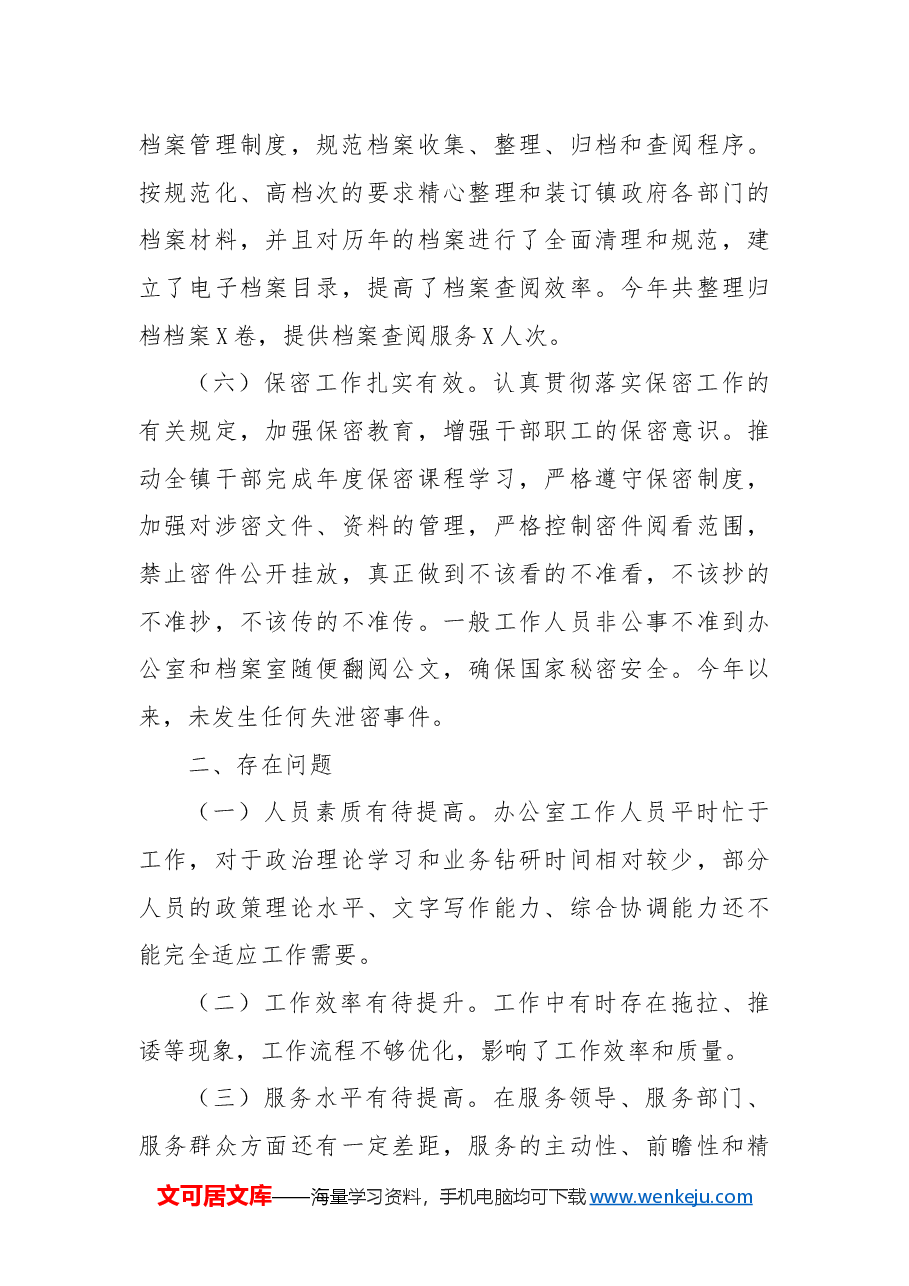 镇党政综合办年度工作总结.docx，第3页预览