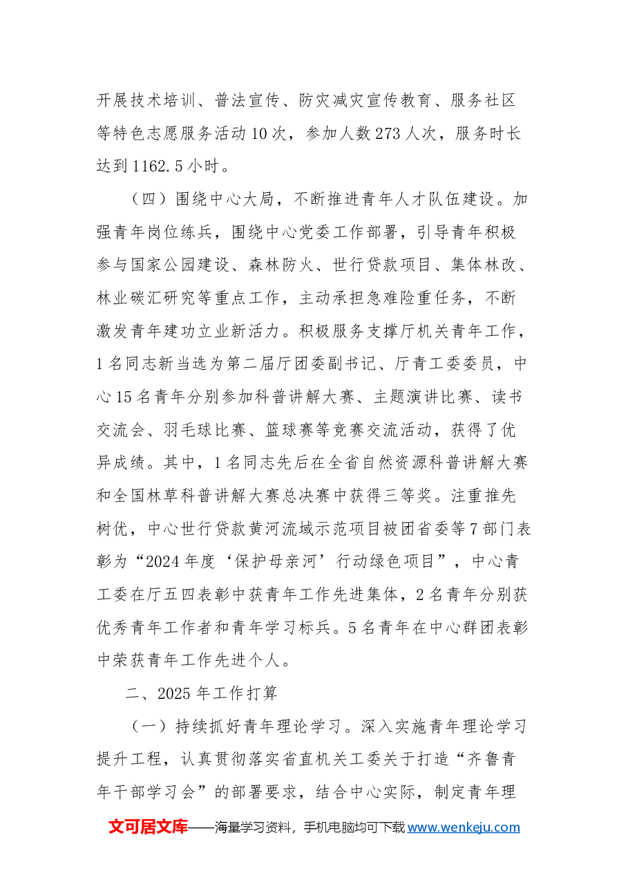 青年工作委员会2024年工作总结和2025年工作计划.docx,第3页预览