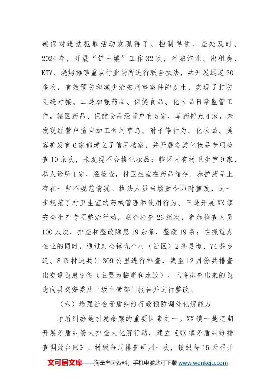 XX镇法治政府建设2024年工作总结暨2025年工作计划.docx,第4页预览