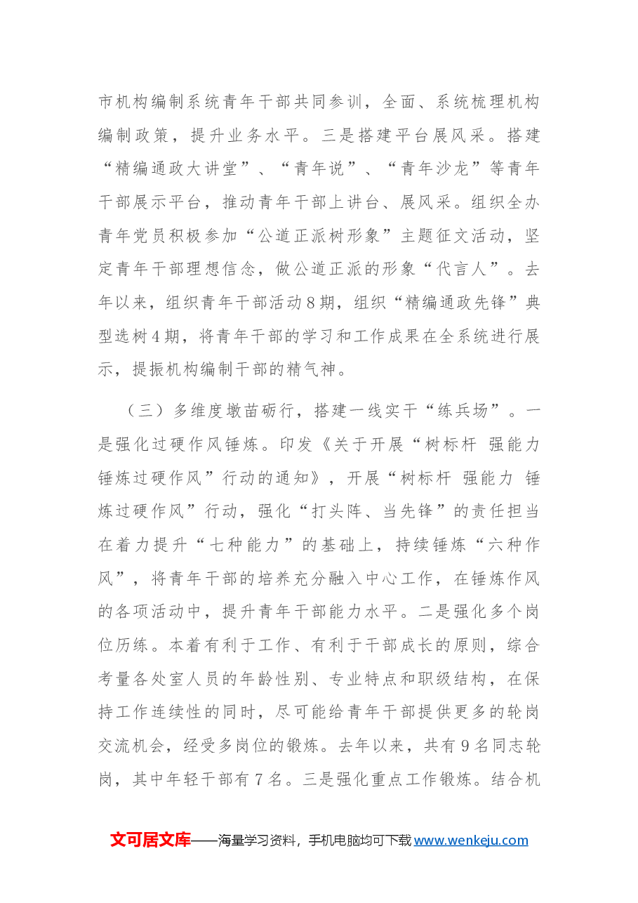 市委编办2024年青年干部培养工作总结.docx,第3页预览