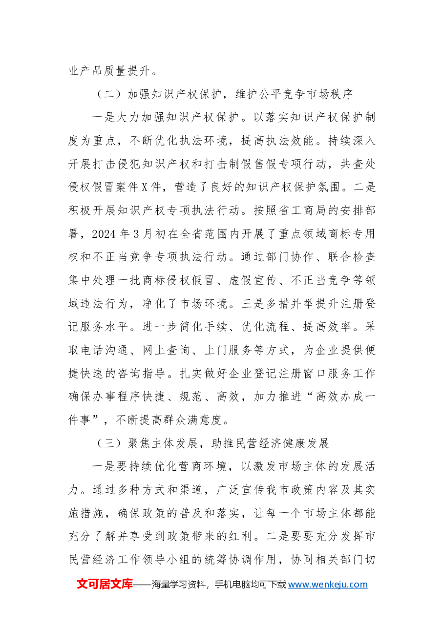 市工商局2024年工作情况总结及下一步工作措施.docx,第2页预览