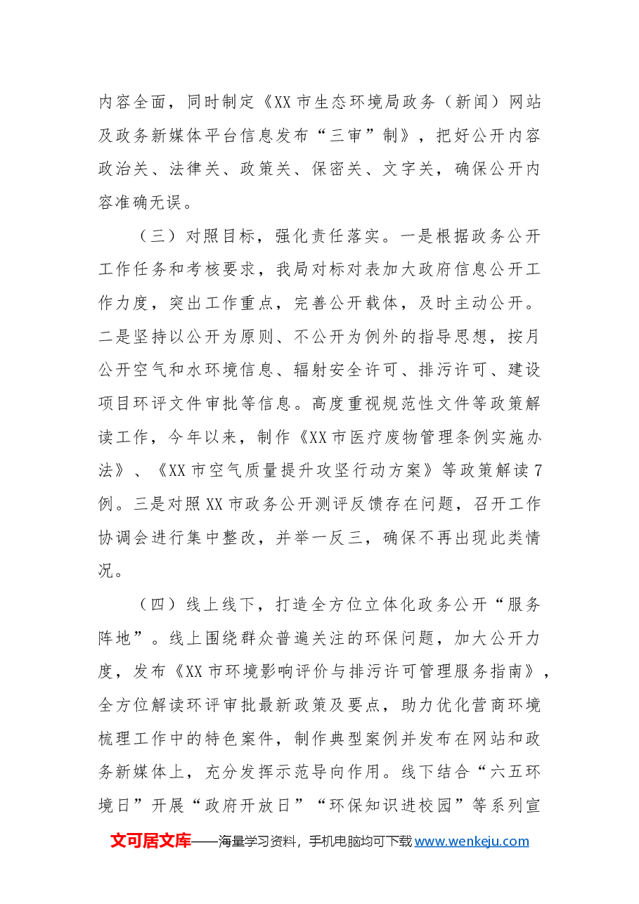 市生态环境局2024年政务公开工作总结和2025年工作计划.docx,第2页预览