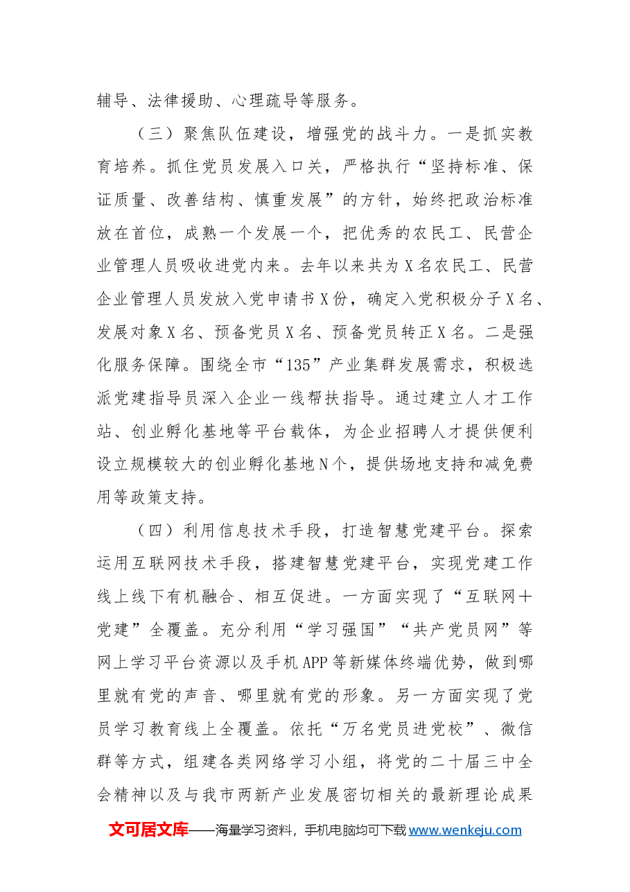 市两新党组织2024年党建工作情况总结及下一步工作计划.docx,第3页预览
