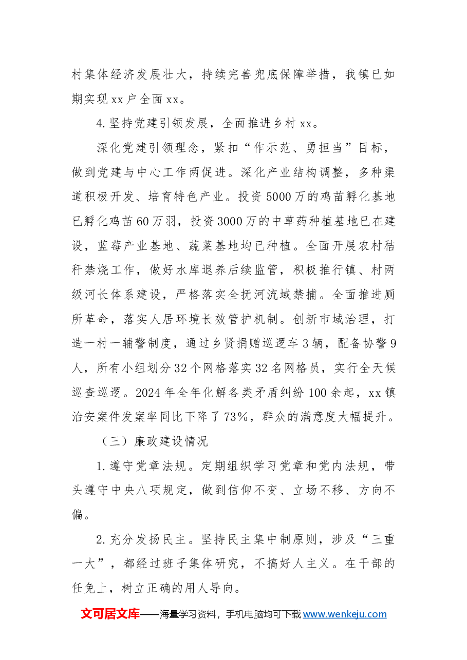 xx镇2024年度工作总结报告.docx,第3页预览