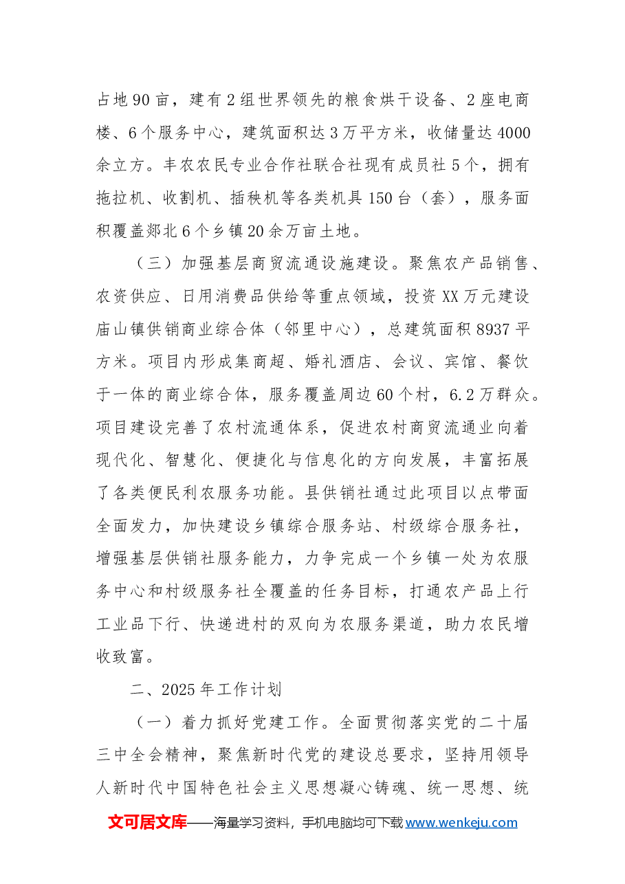 县供销合作社2024年工作总结和2025年工作打算.docx,第2页预览