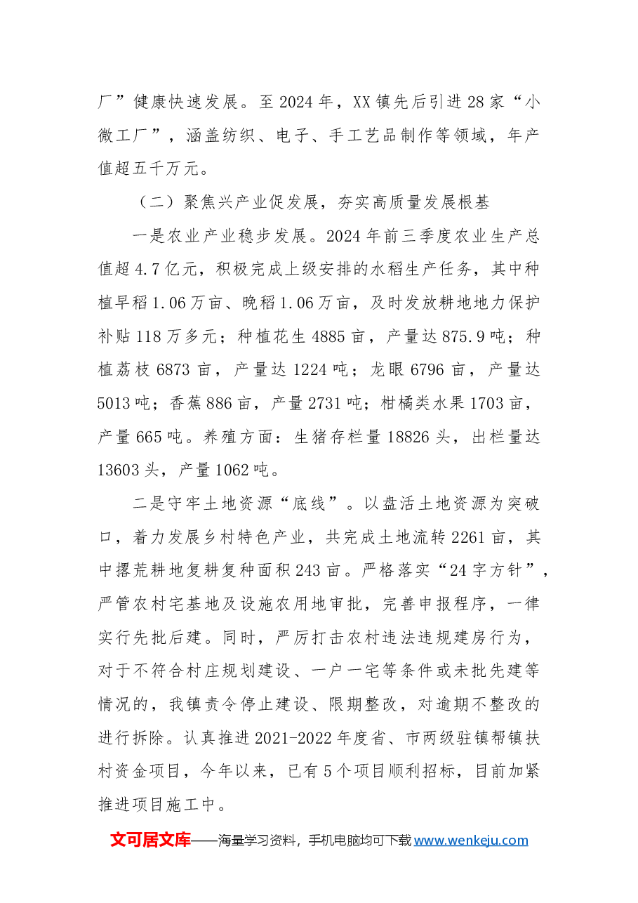 镇人民政府2024年工作总结和2025年工作计划2.docx,第3页预览