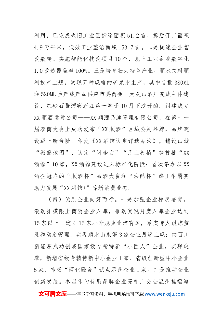 县经济商务和信息化局2024年工作总结和2025年工作思路.docx,第3页预览