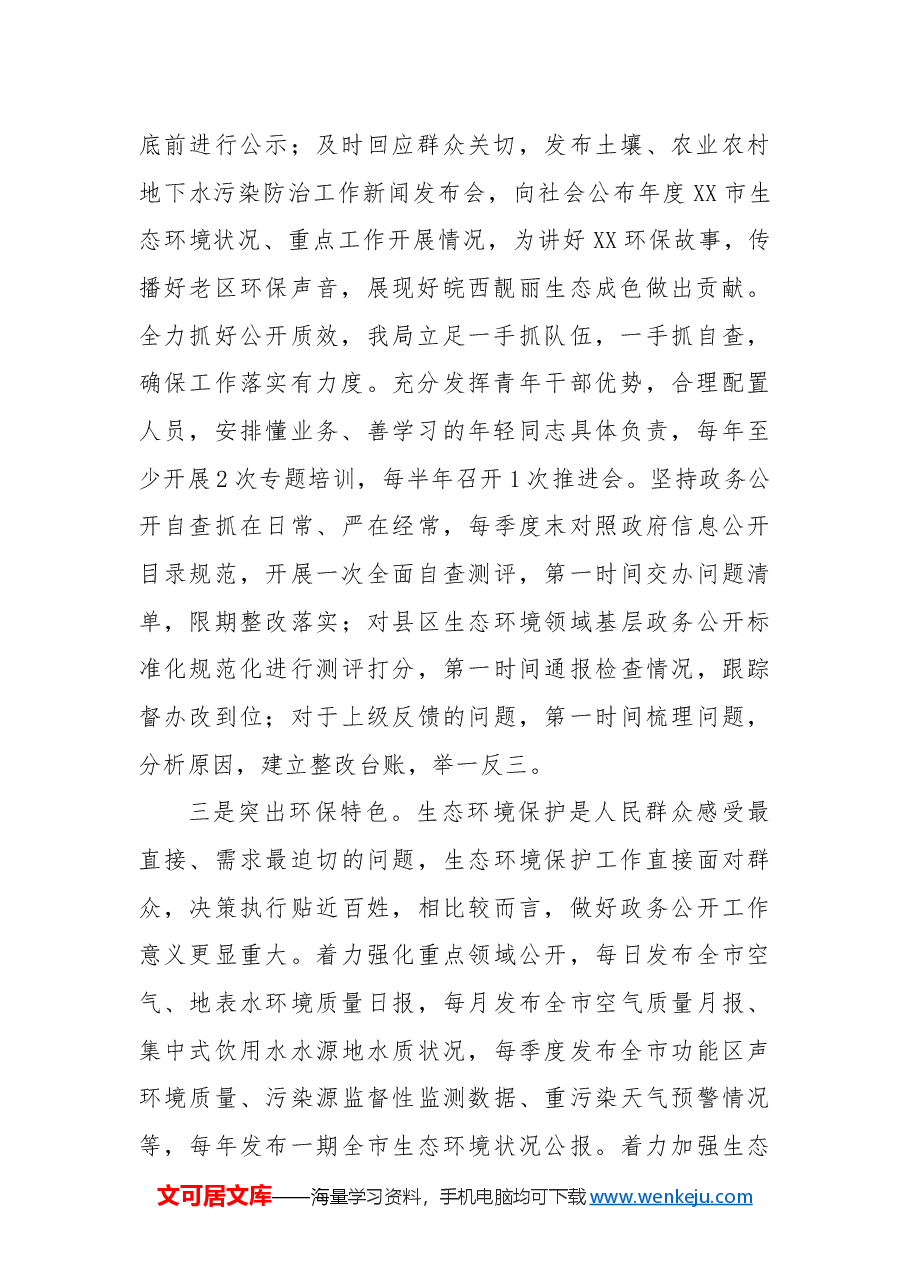 市生态环境局2024年度政务公开工作总结和2025年工作思路.docx,第2页预览