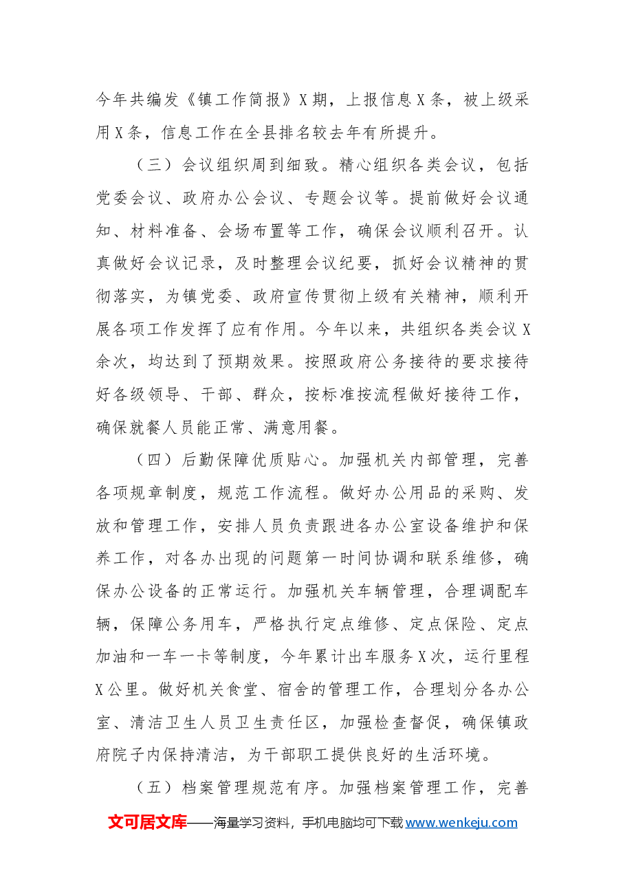 镇党政综合办年度工作总结.docx，第2页预览