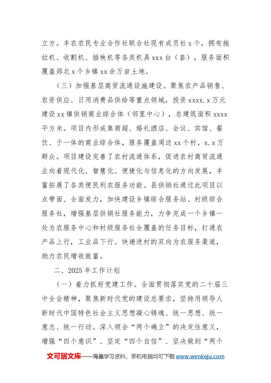 供销社2024年工作总结和2025年工作打算.docx,第2页预览