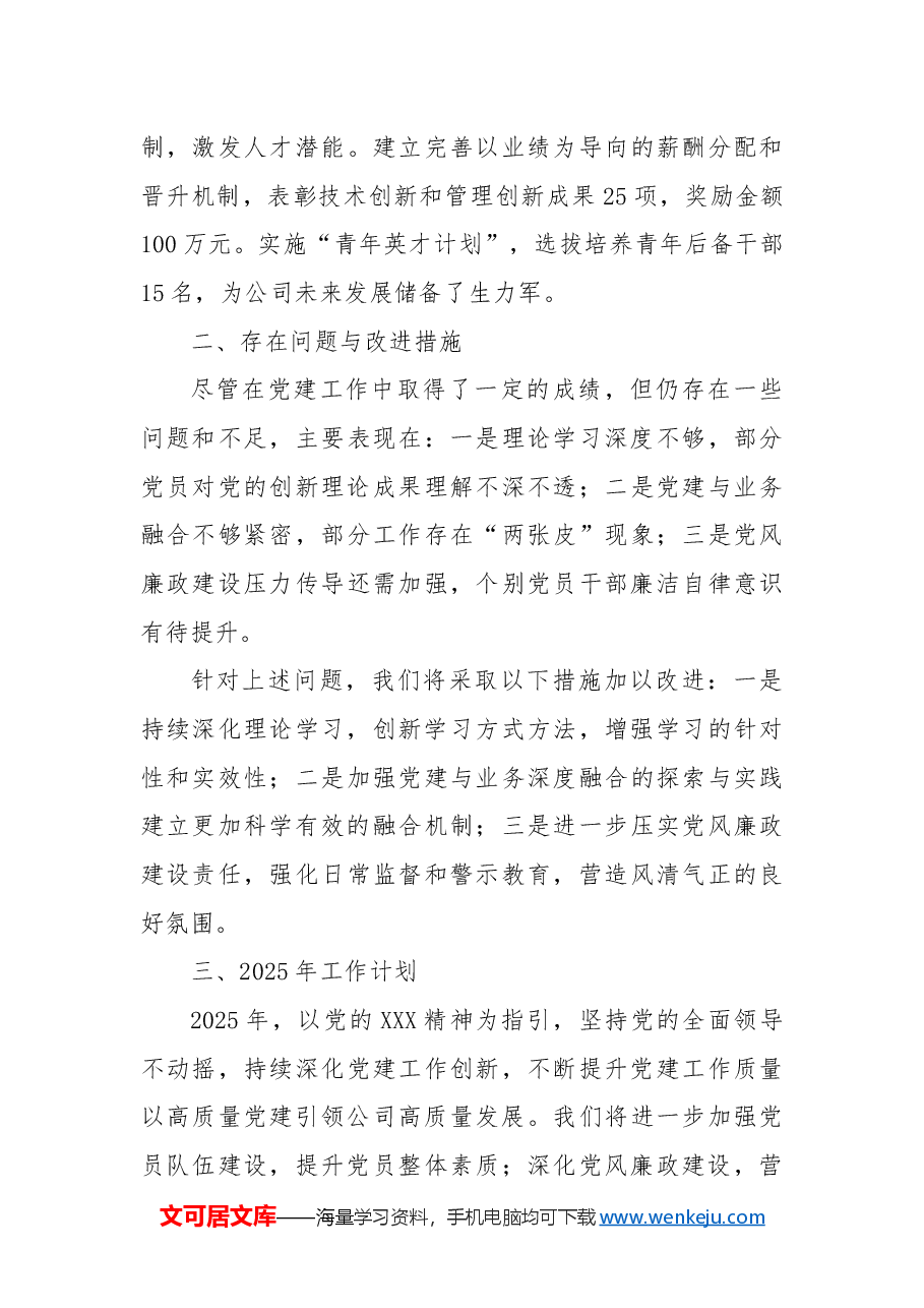 2024年度企业党建工作总结.docx,第4页预览
