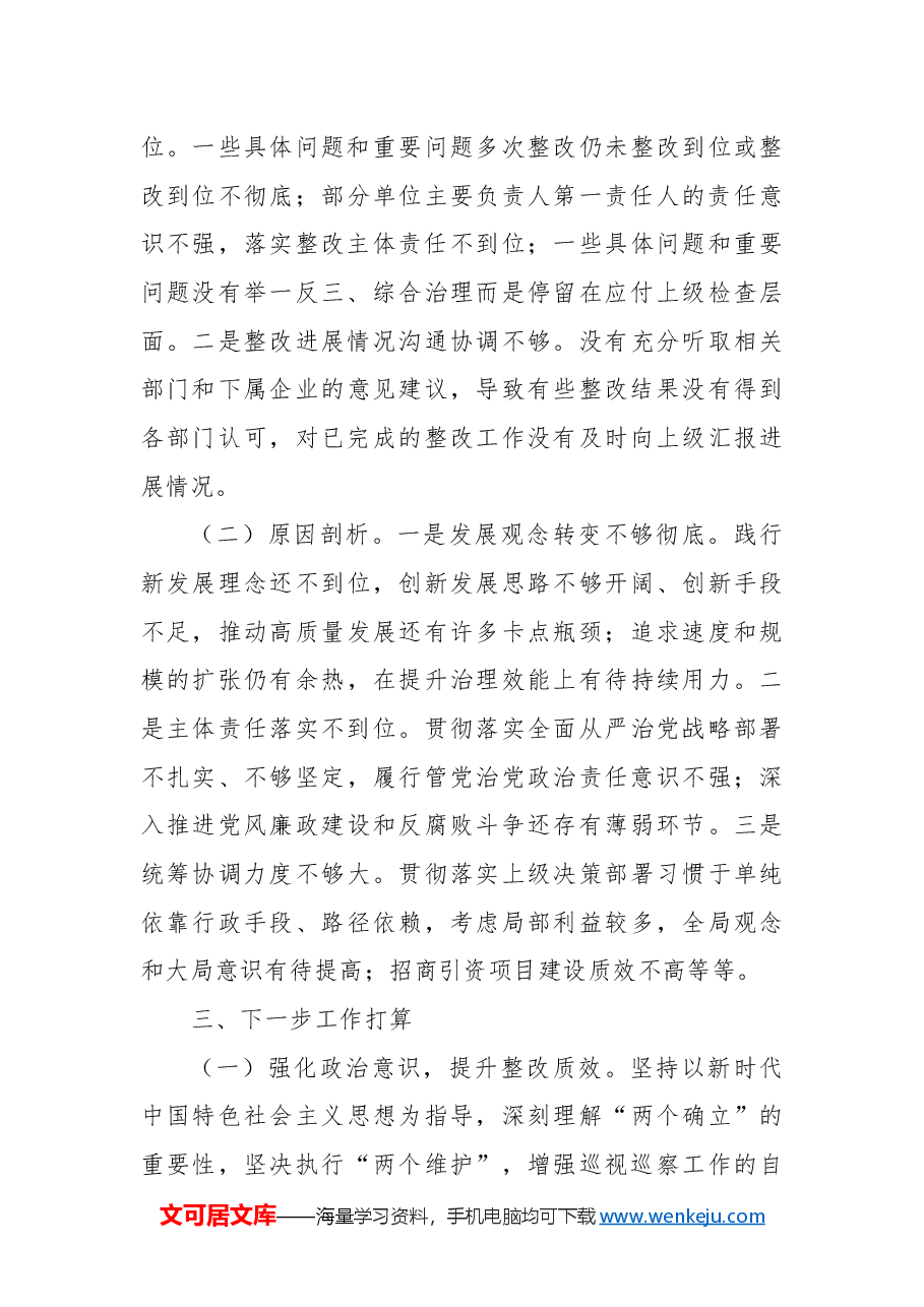 市工业园区2024年巡视巡察整改工作落实情况总结.docx,第4页预览