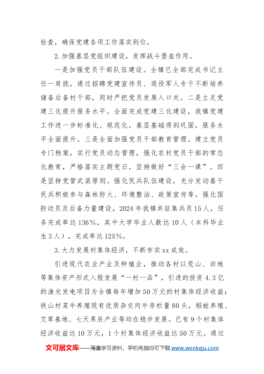 xx镇2024年度工作总结报告.docx,第2页预览